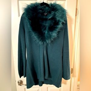 Boston Proper Fur Trim Cardigan